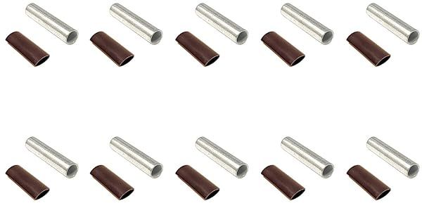 10 Pack 1/0 AWG Butt Splice Connectors Pure Copper Tin Coated Marine Grade Uninsulated by WindyNation