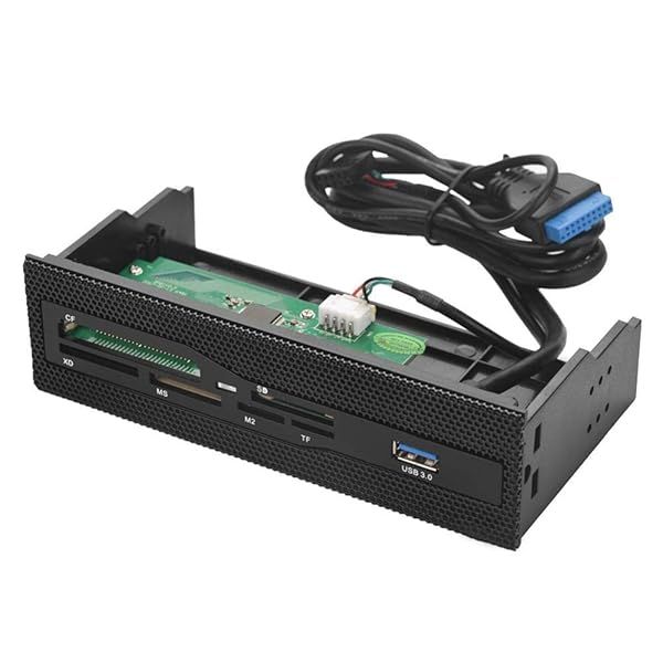 High-Speed USB 3.0 Front Panel Card Reader for PC - 125mm, Supports M2, MS, XD, CF, TF Cards