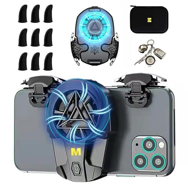 14-in-1 PUBG Mobile Triggers & Cooling Fan: Ultimate Controller for PUBG, Call of Duty & Rules of Survival