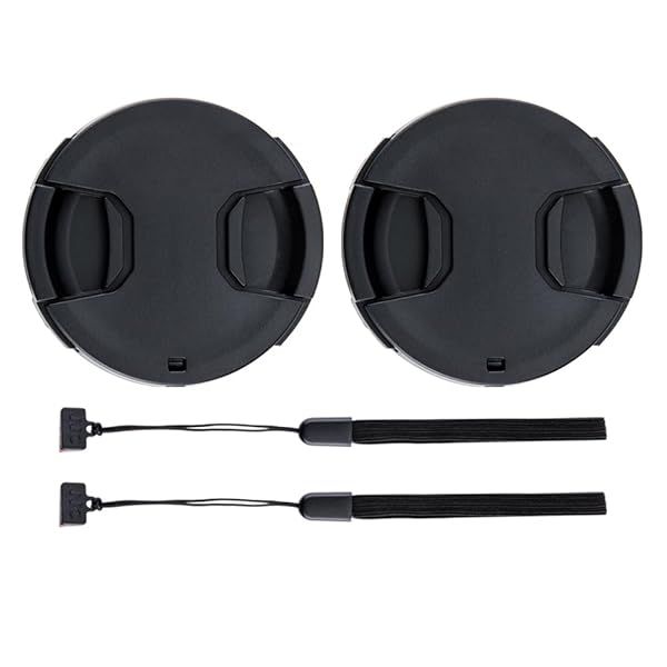 2-Pack 58mm Front Lens Cap Cover for Canon EOS Rebel T7 T6 T5 & More - Includes Cap Keeper