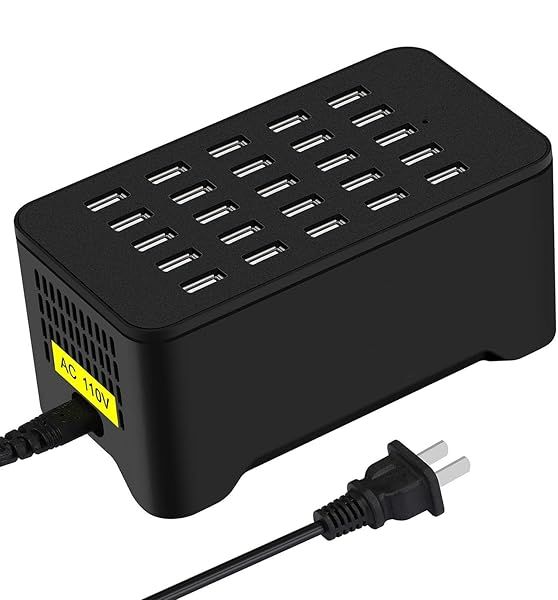 25 Ports USB Charger 125W - Fast Charging Station for iPhone, iPad, Galaxy & More - iSmart Technology