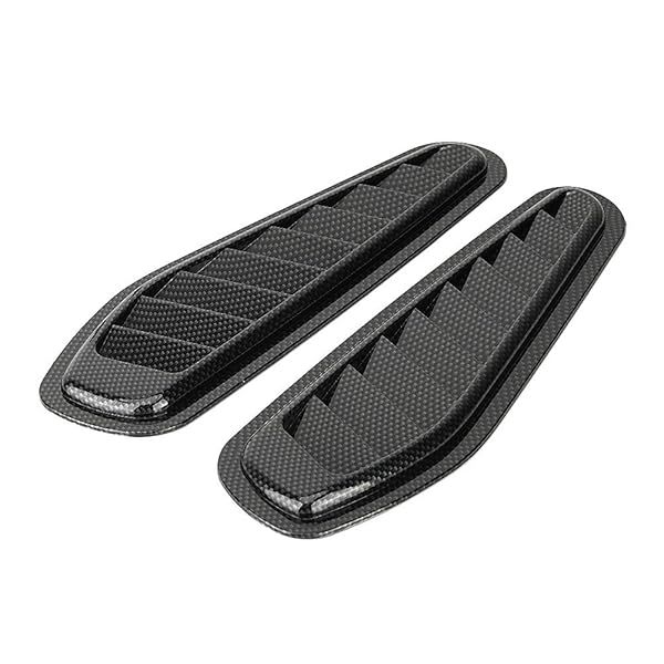 2Pcs Turbo Bonnet Vent Cover - Universal Carbon Fiber Car Air Intake Scoop for Enhanced Performance