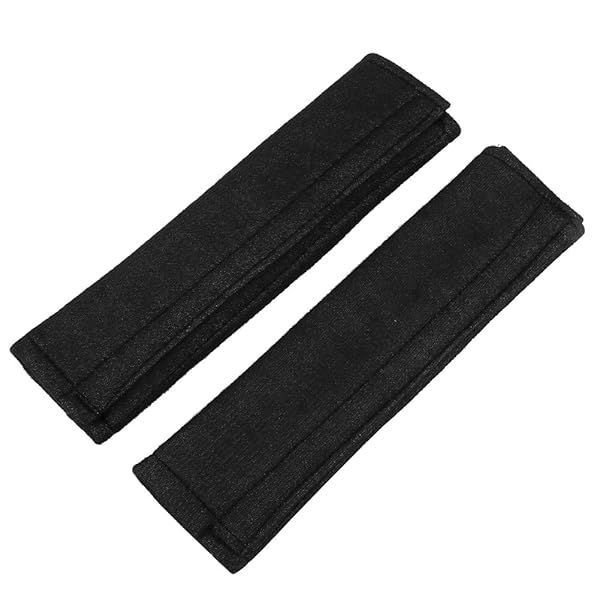 2Pcs Universal Car Seat Belt Pads - Soft Comfort Cushions for Neck & Shoulder Support (Black)