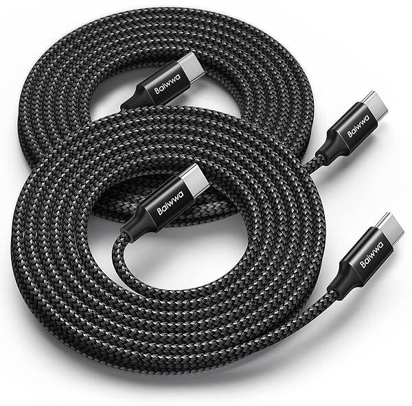 10ft USB C to USB C Cable 2Pack 60W Fast Charge Type C Charger for iPhone 16 Samsung Galaxy S25 iPad MacBook Air Pro