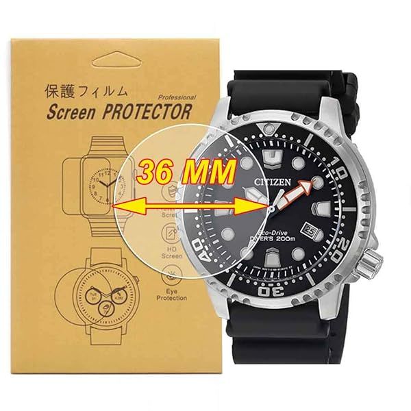 VRWOX 3-Pcs HD Screen Protector for Universal Round Watch - Anti-Scratch, Anti-Fingerprint, Bubble Free (36MM)