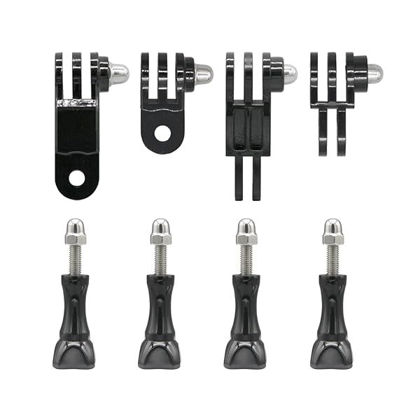 3-Way Adjustable GoPro Mount Kit for Hero 12-3: Straight Joints & Long Thumb Screws for Versatile Shooting