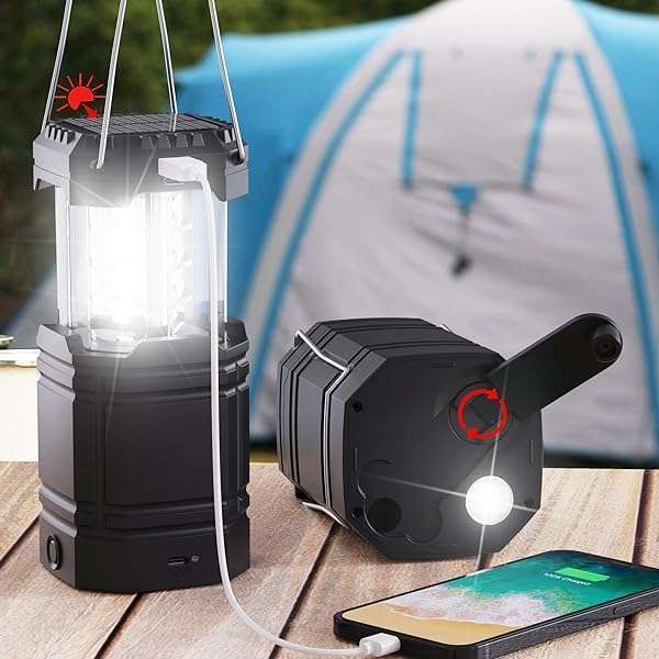 3000 Lumen Solar Camping Lantern - Ultra Bright, Portable LED Torch with USB Charger & 23-26 Hours Runtime for Outdoor Adventures