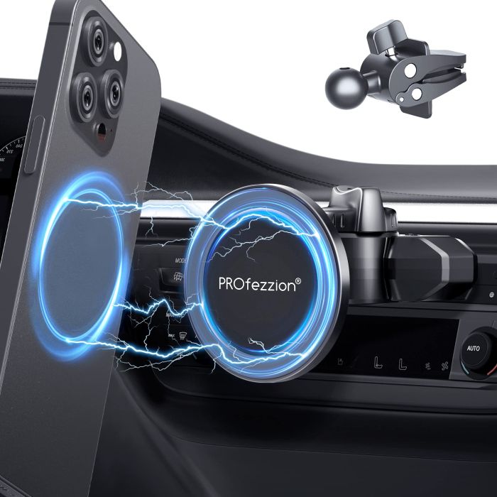 PROfezzion MagSafe CD Phone Holder for Car - Fits 99% of Phones, Compatible with iPhone 16/15/14/13 Pro Max & More