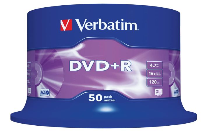 Buy Verbatim 43550 4.7GB 16x DVD+R Matt Silver - 50 Pack Spindle for High-Quality Storage