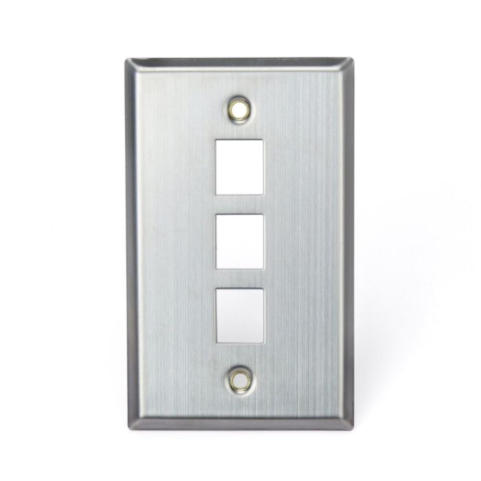Leviton 43080-1S3 3-Port Stainless Steel Wall Plate - Durable & Stylish Design