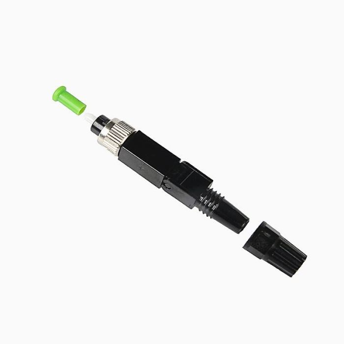 10-Pack FTTH FC/APC Optical Fiber Cable Connectors - Fast Single Mode Adapters for CATV Network (Green/Black)
