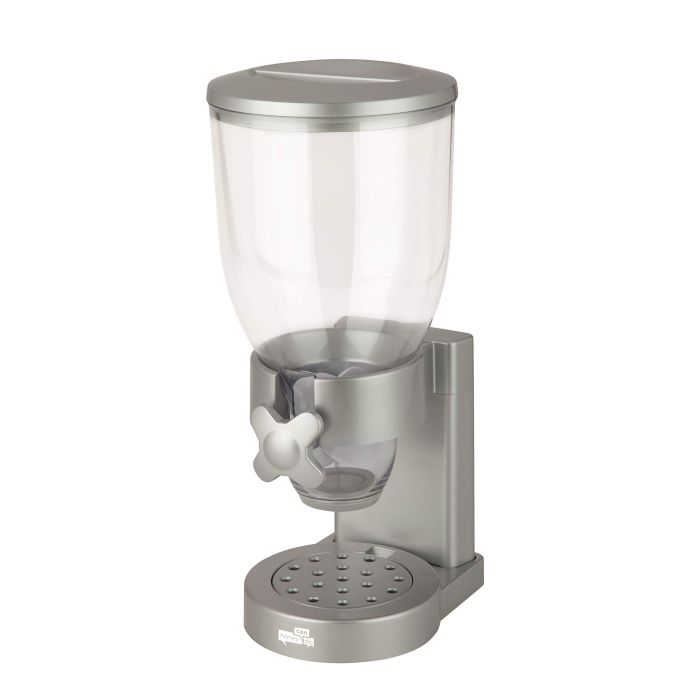 Zevro GAT102 Dry Food Dispenser: Single Control, Silver - Perfect for Easy Storage & Portion Control