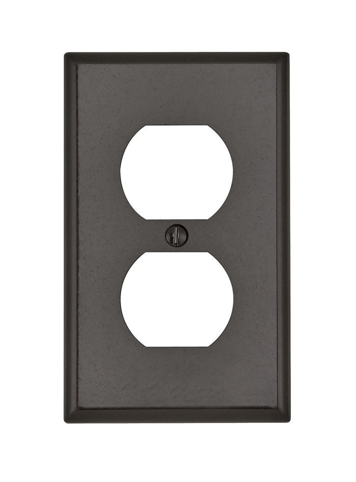 Leviton 85003 Brown 1-Gang Duplex Wallplate - Standard Thermoset Device Mount for Home & Office