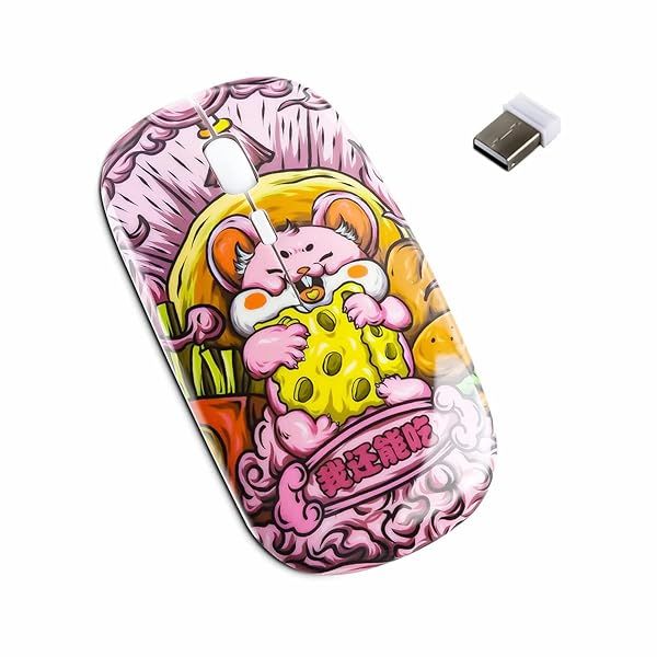 Cute Panda USB Wired Mouse Portable Optical Mice 1600 DPI for Women Kids Girls Pink Novelty Design Small Desktop Accessory