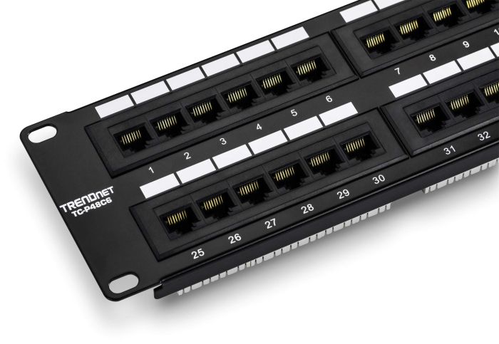 TRENDnet 48-Port Cat6 Patch Panel: Wallmount/Rackmount for Ethernet & Gigabit Applications