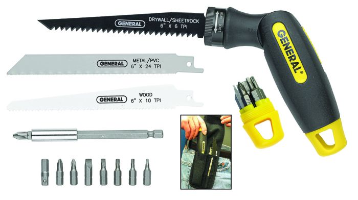 General Tools 14-Piece 4-in-1 Multi-Purpose Screwdriver & Saw Set - Compact & Portable for Camping, Car, Home Use