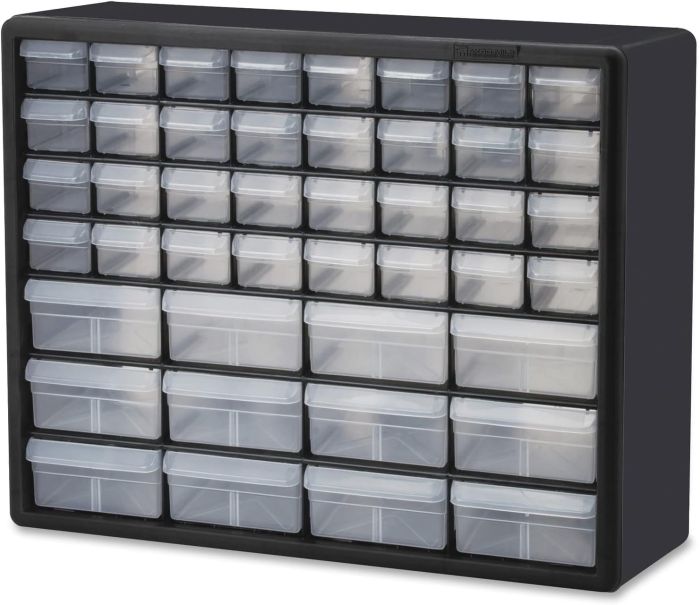 Akro-Mils 44-Drawer Storage Cabinet: Perfect for Garage, Beads, Legos, Makeup & More - 20x6x16 Black Organizer
