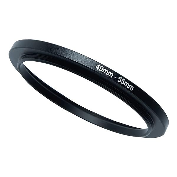 49mm to 55mm Step-Up Ring Filter Adapter - Metal UV ND CPL Compatible with All Brands