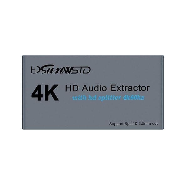 4K60Hz HDMI Audio Extractor & Converter: Splitter Box for Fire Stick, Xbox, PS5 - Optical SPDIF & 3.5mm Out