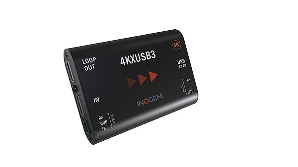 INOGENI 4KXUSB3 Video Converter: 4K HDMI to USB, 60fps, HDMI Loop, Plug & Go, Professional with VISCA Control