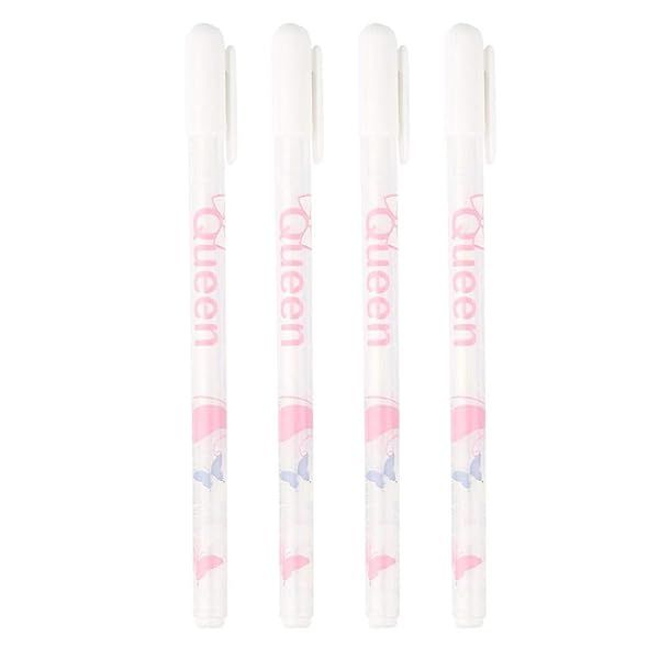 4pcs White Ink 0.8mm Highlighter Marker Set for Greeting Cards & Crafting - Perfect Ballpoint Pens