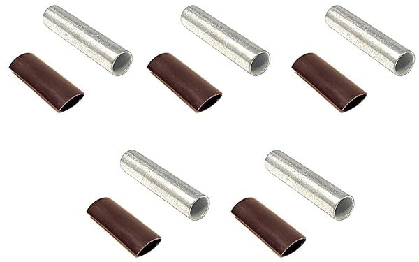 5 Pack 8 AWG Butt Splice Connectors Pure Copper Tin Coated Marine Grade Uninsulated by WindyNation