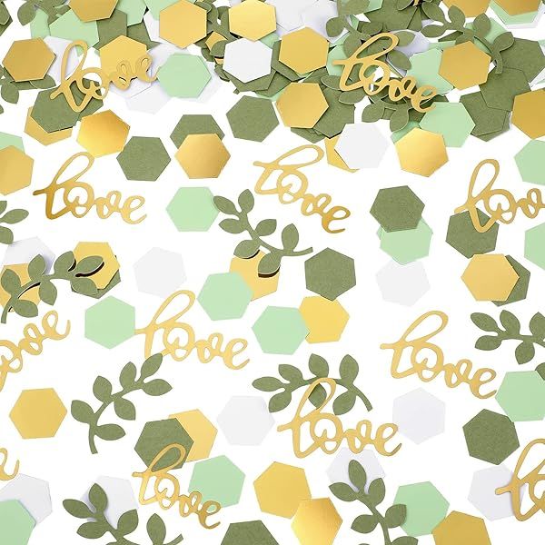500 Pcs Greenery Wedding Table Confetti Boho Love Theme Sage Green Scatter for Nature Engagement Birthday Shower Party