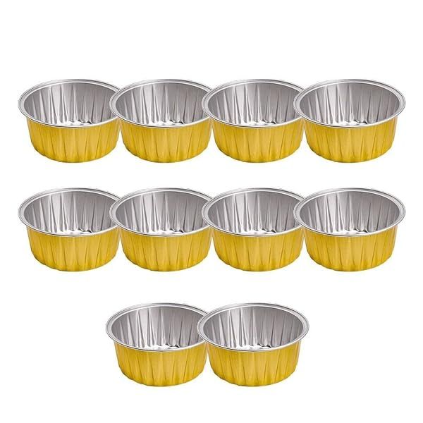 50PCS Reusable Aluminum Foil Tin Cups for Pudding Cake Moulds and Air Fryer Small Baking Trays
