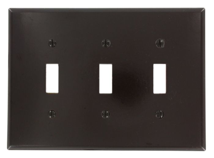 Leviton 80511 Midway 3-Gang Toggle Switch Wallplate - Brown | Durable & Stylish Home Upgrade