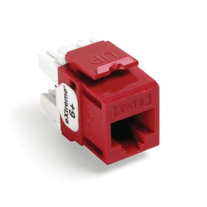 Leviton 61110-RC6 Extreme 6+ QuickPort Connector - CAT 6 Crimson for High-Speed Networking