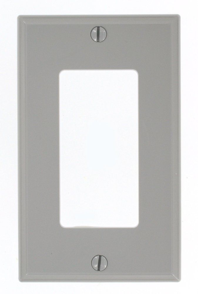 Leviton 80401-NGY Gray 1-Gang Decora GFCI Wallplate - Durable Thermoplastic Nylon Device Mount