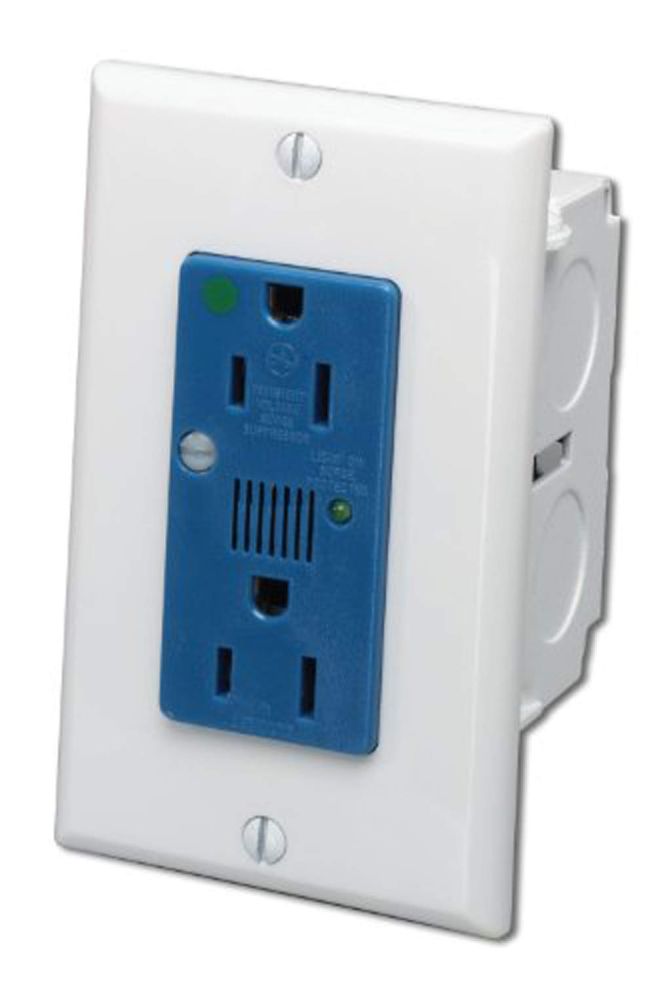 Leviton 47605-ACS J-Box Surge Protective Kit: Single AC Power Module in White/Blue