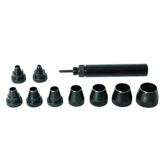 General Tools S1274 Professional Gasket Punch Set - 10 Piece Black Tool Kit for Precision Gasket Making