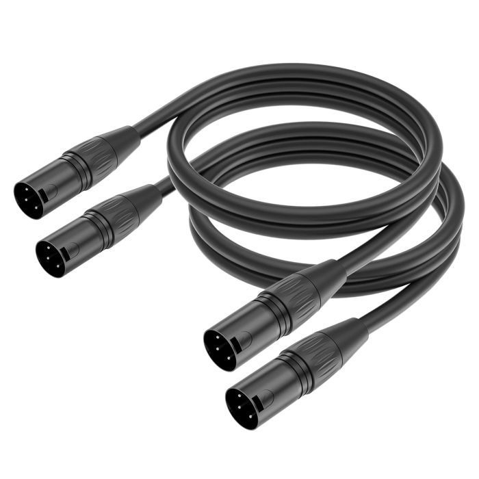 Yinker XLR Microphone Cable Male to Male - 5ft Oxygen-Free Copper (2 Pack) for Superior Sound Quality