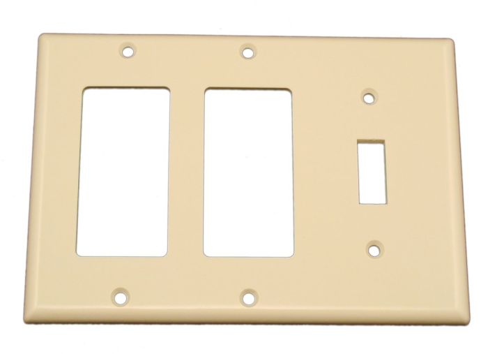 Leviton 80431-T LA WP 3G 1TGL/2DEC: Premium Wall Plate for Enhanced Home Wiring Solutions
