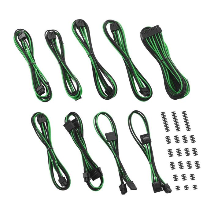 Upgrade Your Build: CableMod RT-Series Classic ModFlex Sleeved Cable Kit for ASUS/Seasonic/Phanteks (Black & Green)