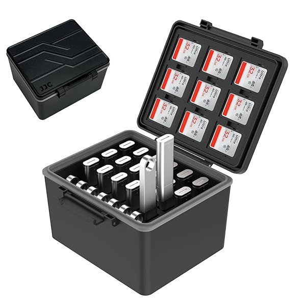 53 Slots USB and SD Card Case for Flash Drives and SD Cards Shockproof Water-Resistant Storage Organizer
