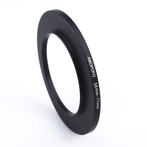 58mm to 77mm Step-Up Filter Ring Adapter for UV, ND, CPL - Durable Metal Camera Accessory