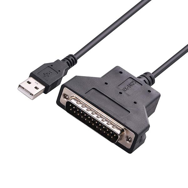 5FT USB to RS232 DB25 Serial Adapter Cable for Barcode Printer Scanner with CP2102 Chip