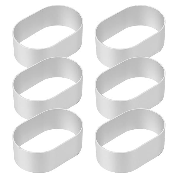 6 Pcs Oval Mousse Cake Rings Metal Baking Moulds for Muffins Tarts and Desserts Aluminum Alloy Kitchen Tools