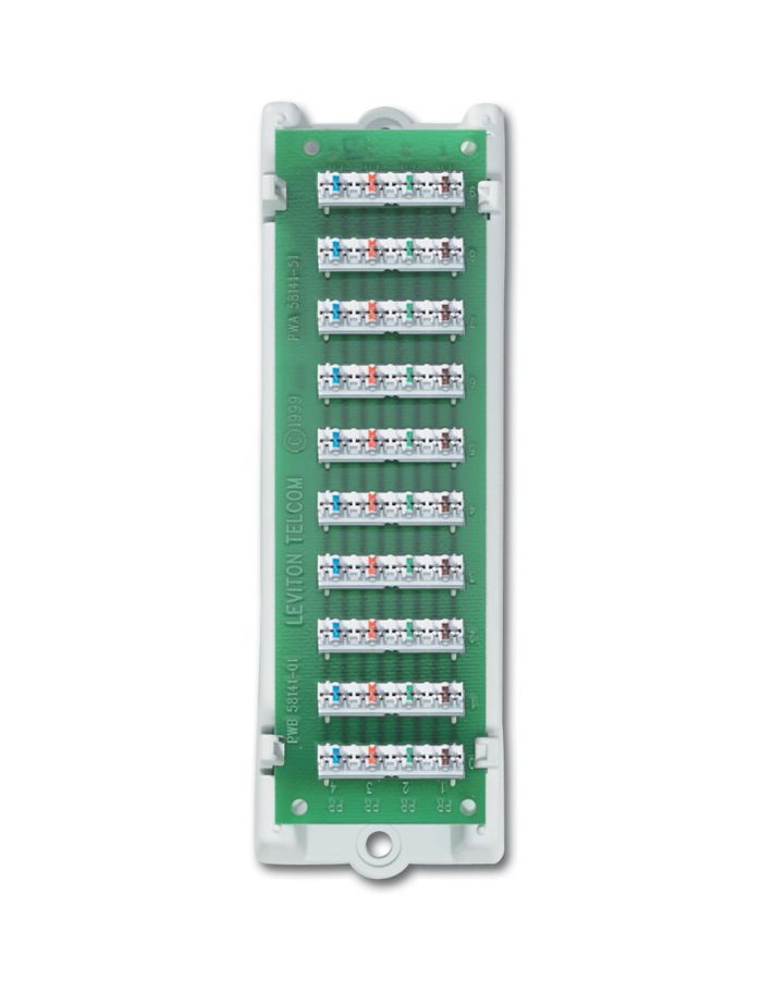 Leviton 47689-B 1x9 Bridged Telephone Module with Bracket - White | High-Quality Connectivity Solution