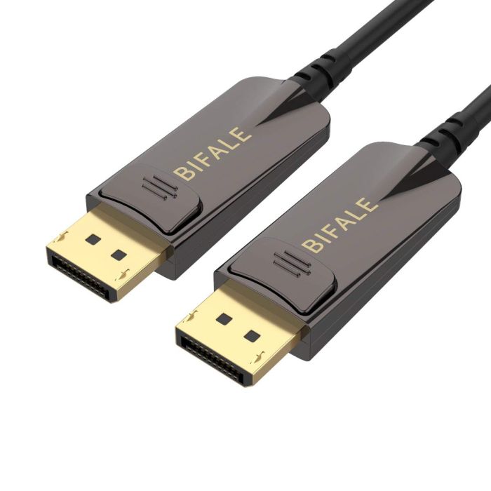 25ft BIFALE DP Fiber Optic Cable - 8K DisplayPort 1.4, HBR3, HDR10, 32.4Gbps, 4K@144Hz - Slim & High-Speed Connectivity