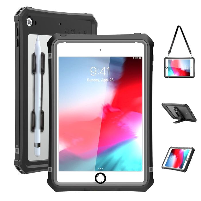 ShellBox iPad Mini 4/5 Waterproof Case: Shockproof, Dustproof, Full Body Protection with Adjustable Stand & Screen Protector
