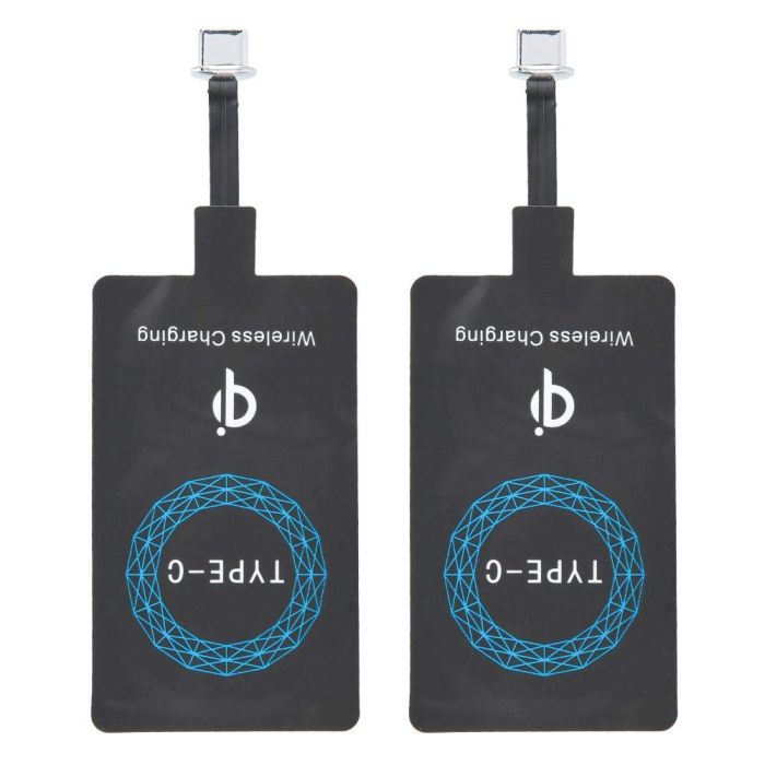 2 PCS Qi Charger Type-C Receiver for Fast Mobile Phone Charging - Universal Compatibility