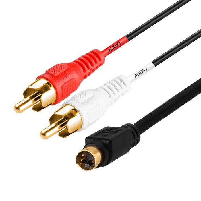 Cmple 100ft S-Video & RCA Audio Cables Combo - Gold Plated 4 Pin Male Cord for Superior Quality