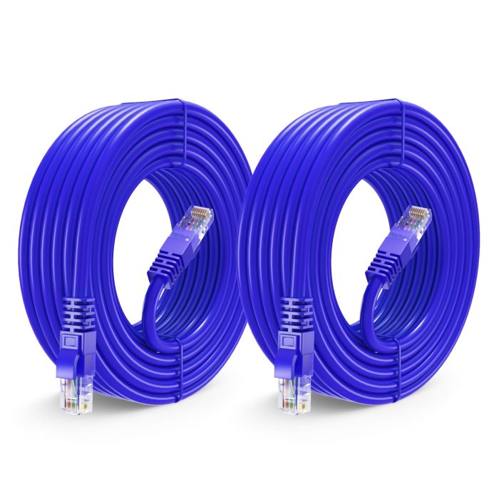 Maximm Cat 6 Ethernet Cable 30ft (2-Pack) - High-Speed 10Gbps LAN & Internet Cable - UTP, 550MHz, Blue