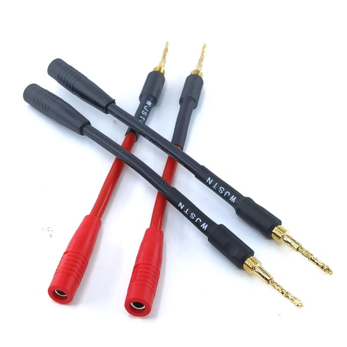 Buy WJSTN-018 Braided Wire Banana Plug Adapter - 4 Pack 4mm Female Jack Converter for Superior Audio Connection