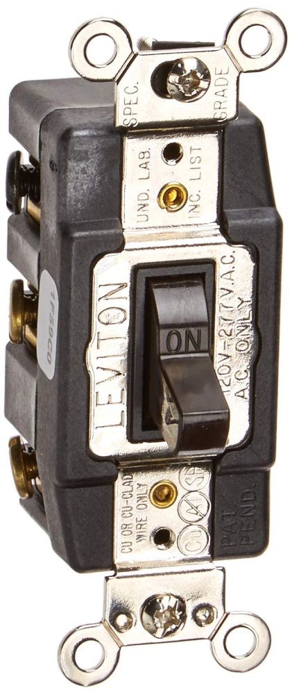 Leviton 1288 30-Amp 120V Toggle Double-Pole AC Quiet Switch - Brown | Durable & Reliable