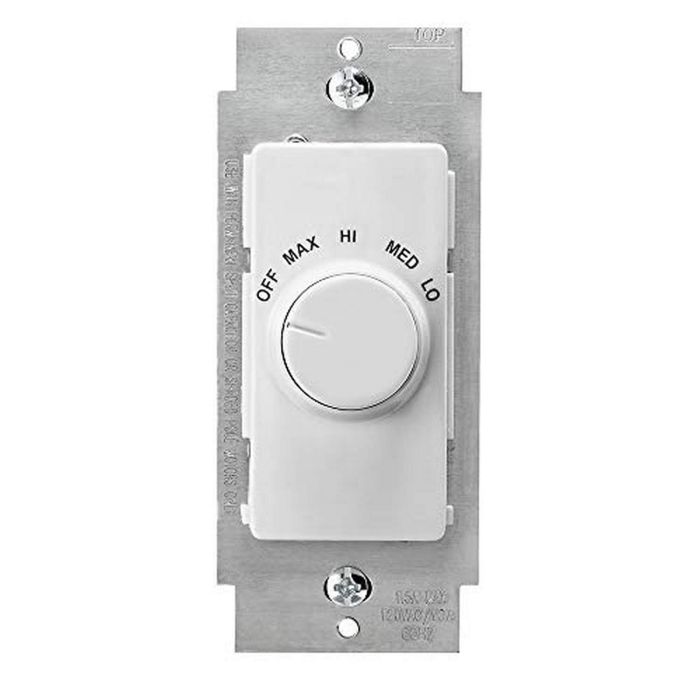 Leviton RTF01-10W Decora Quiet Fan Speed Control - 120V, 1.5A, White | Enhance Comfort & Style