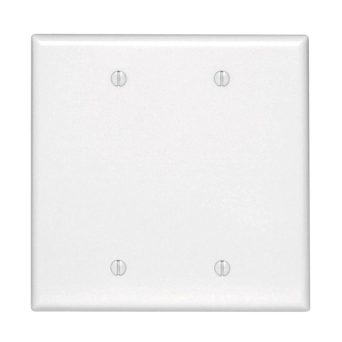 Leviton 80525-W 2-Gang Blank Wallplate - Midway Size, White | Durable & Stylish Home Upgrade